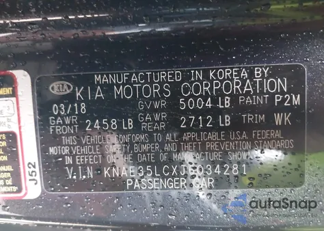 2018 Kia Stinger Gt из США, поврежденный, VIN KNAE35LCXJ6034281